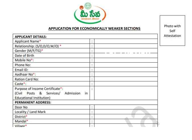 EWS Application Form Preview