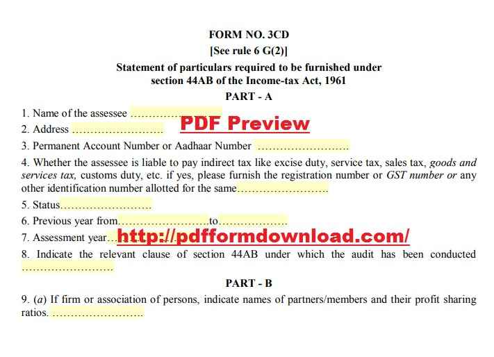 Form 3CD PDF Preview